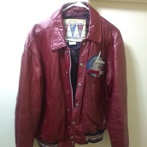Authentic Avirex Leather Varsity Jacket